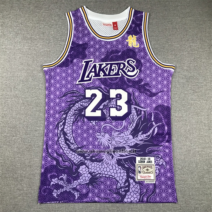 Maglia Los Angeles Lakers LeBron James #23 Asian Heritage Throwback 2018-19 Viola